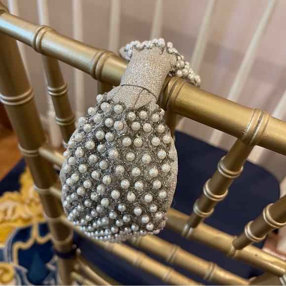 NamJosh Beaded Metallic Knotted Headband Pearl Embellishments - Picture 6 of 6